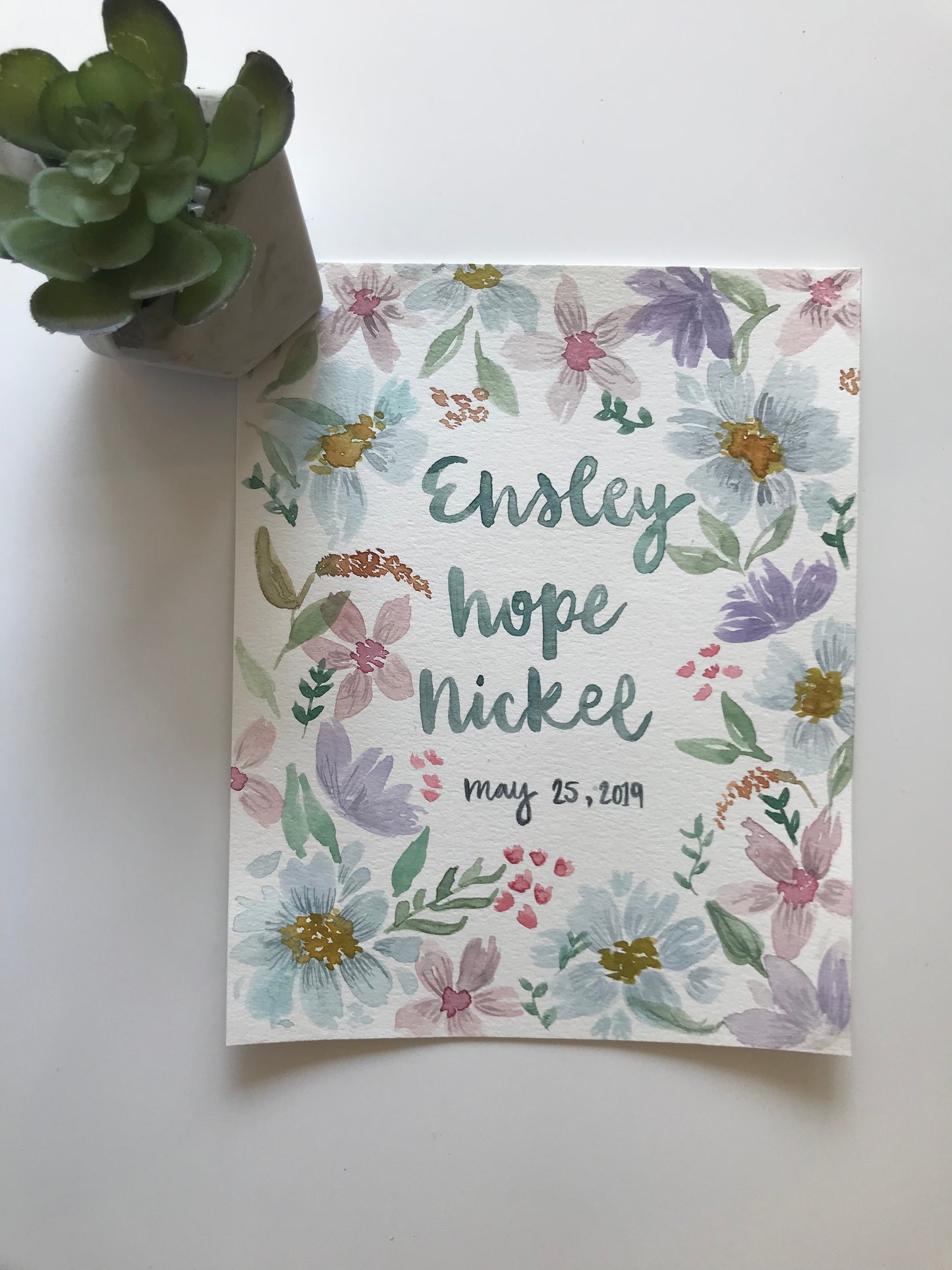 Hand Painted Floral Border Painting