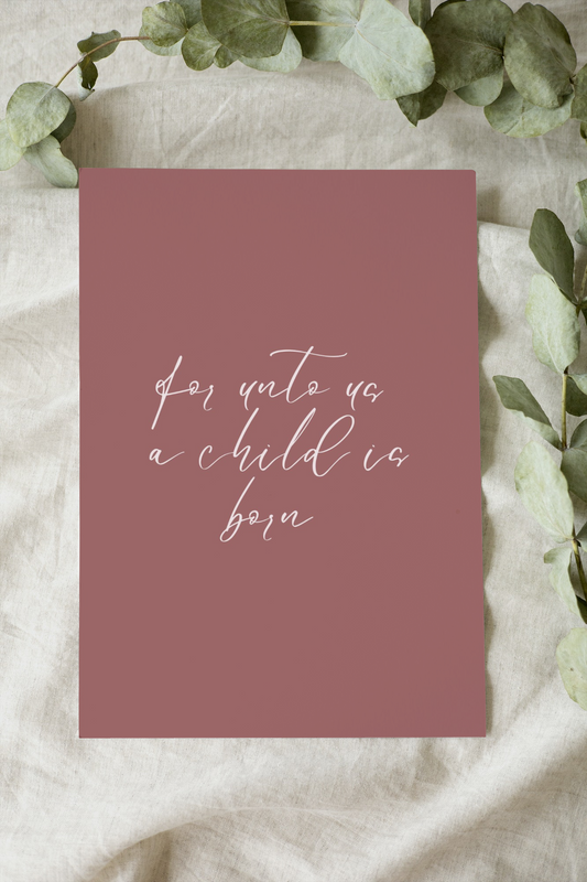 For Unto Us A Child Is Born Christmas Card