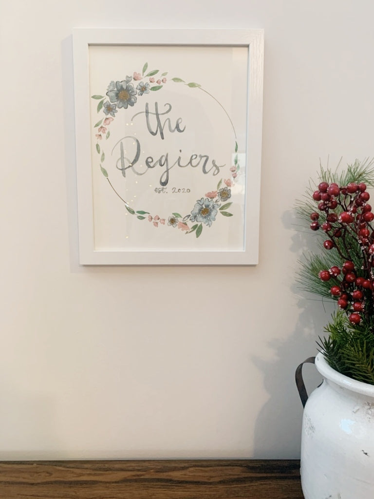 Hand Painted Floral Wreath