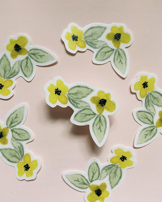 Little Yellow Flowers Vinyl Sticker