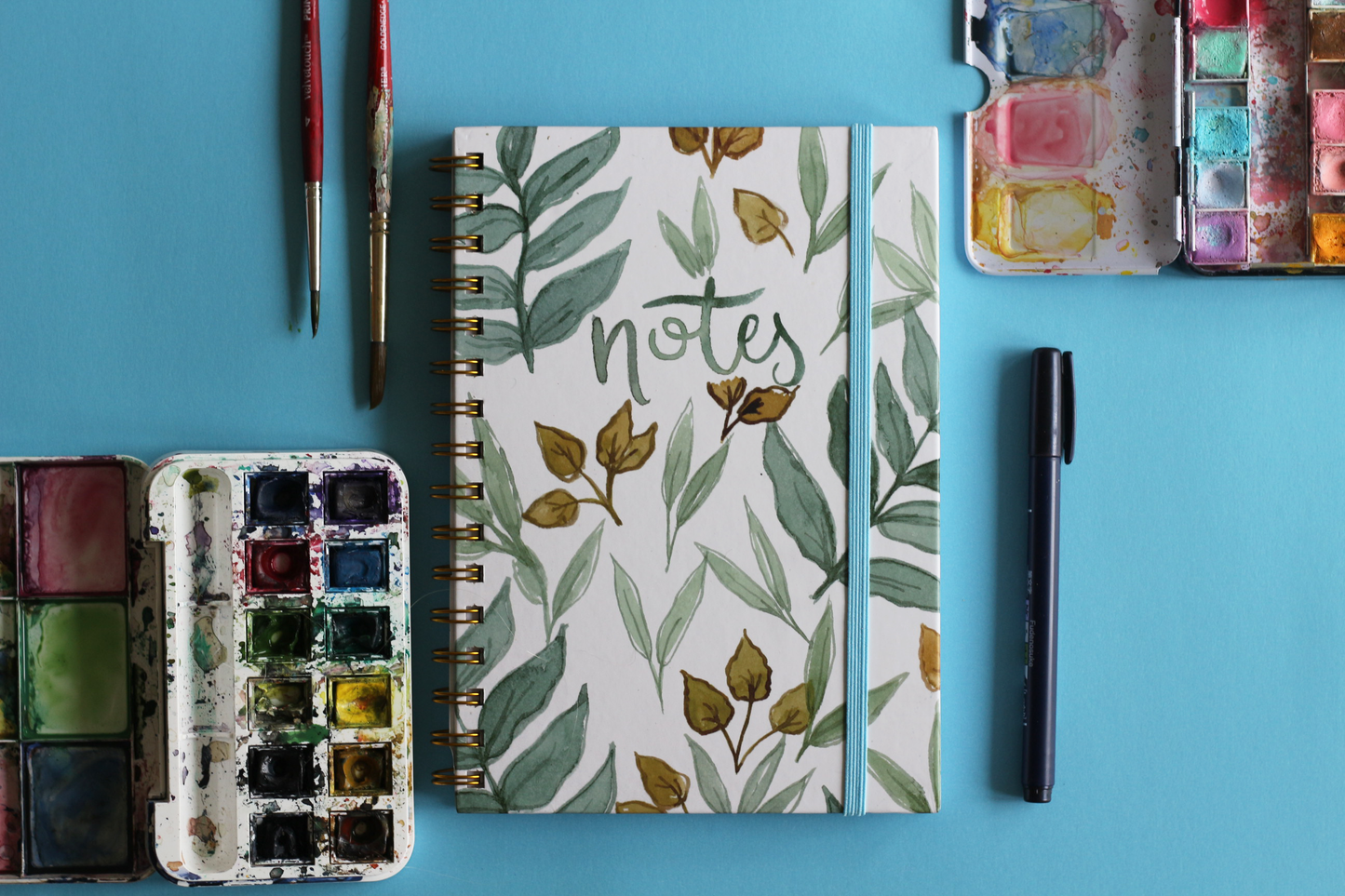 Spiral-bound, Hardcover Notebook in Leafy Greens