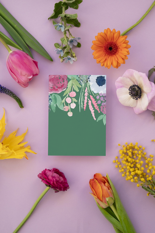 Green Florals Card